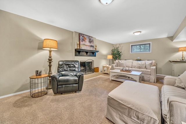 134 Sawyer Dr, Salem, VA 24153 - living room with carpet and a fireplace
