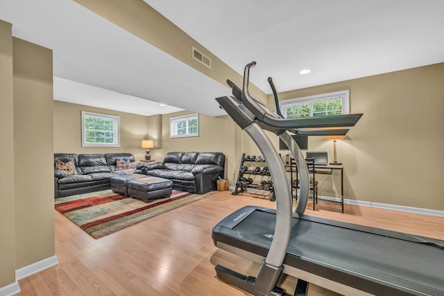 134 Sawyer Dr, Salem, VA 24153 - workout area with wood finished floors and baseboards