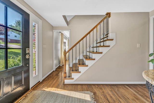 134 Sawyer Dr, Salem, VA 24153 - entryway with wood finished floors and stairs