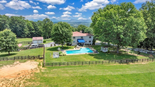 5880 Sugar Loaf Mountain Rd, Roanoke, VA 24018 - view of swimming pool featuring a rural view and an outdoor structure
