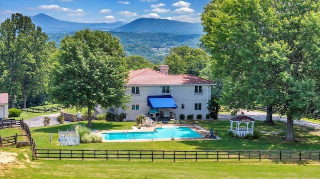 5880 Sugar Loaf Mountain Rd, Roanoke, VA 24018 - view of pool with a patio area and a mountain view