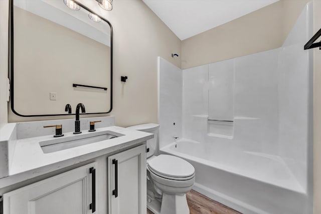 8757 Bent Mountain Rd, Roanoke, VA 24018 - bathroom with vanity, wood finished floors, and shower / bath combination