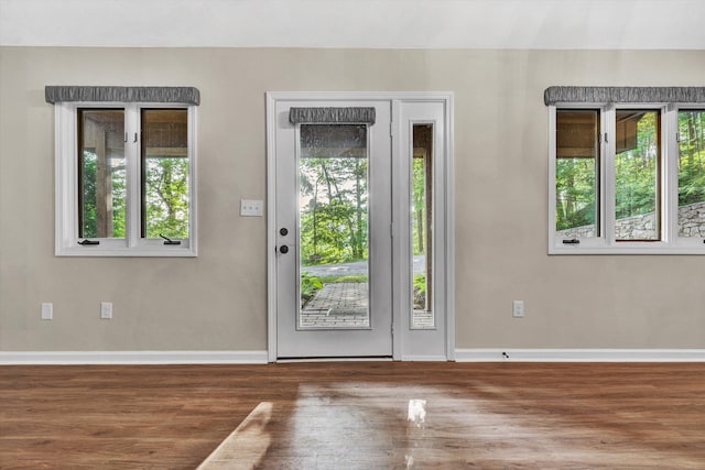 8757 Bent Mountain Rd, Roanoke, VA 24018 - entryway featuring baseboards and wood finished floors