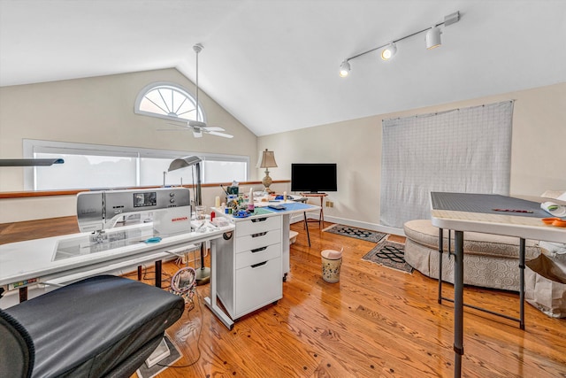 30 Island Green Cir Unit 22, Penhook, VA 24137 - office featuring lofted ceiling, light wood finished floors, and ceiling fan
