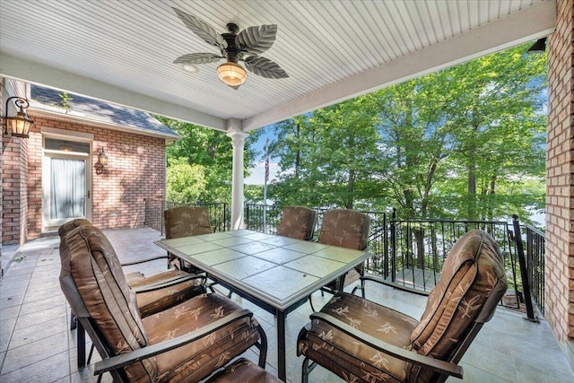 723 Fox Chase Rd, Wirtz, VA 24184 - view of patio / terrace featuring a ceiling fan and outdoor dining space