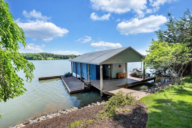 723 Fox Chase Rd, Wirtz, VA 24184 - dock featuring a water view