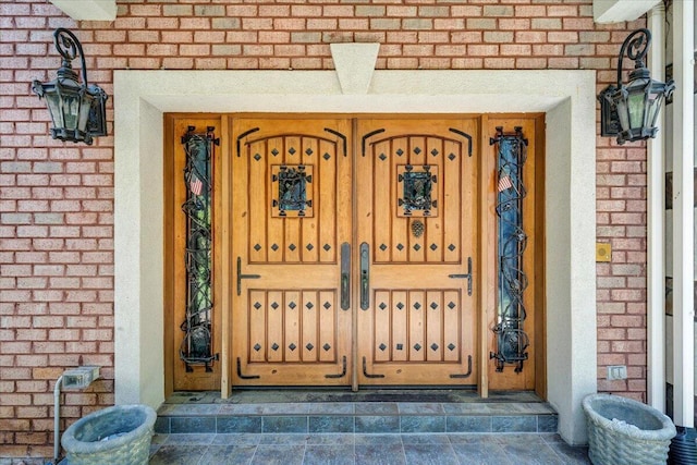 723 Fox Chase Rd, Wirtz, VA 24184 - doorway to property with brick siding
