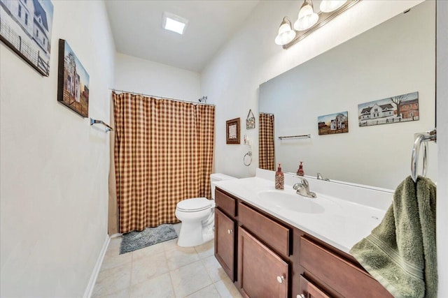 8355 Leighburn Dr, Roanoke, VA 24019 - bathroom with vanity, tile patterned floors, and a shower with curtain