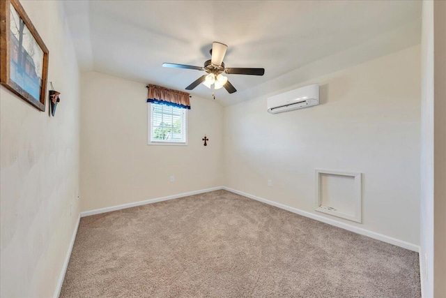 8355 Leighburn Dr, Roanoke, VA 24019 - unfurnished room featuring a wall mounted air conditioner, carpet floors, and ceiling fan
