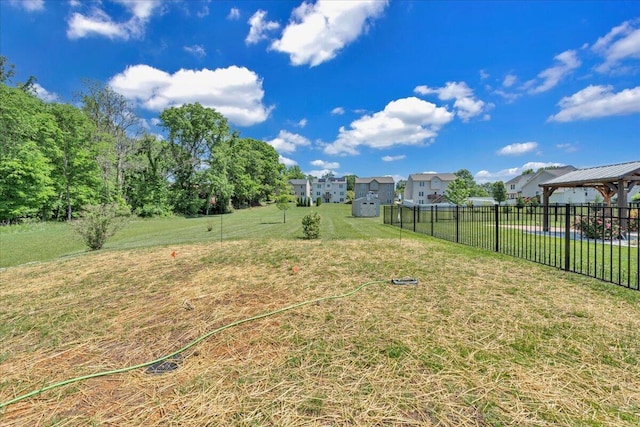 8355 Leighburn Dr, Roanoke, VA 24019 - view of yard featuring a gazebo, a residential view, and a storage shed