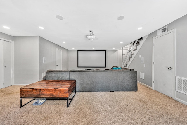2343 Circle Dr SW, Roanoke, VA 24018 - carpeted home theater room featuring recessed lighting