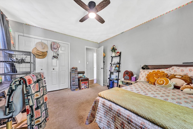 2343 Circle Dr SW, Roanoke, VA 24018 - bedroom with carpet, a closet, and ceiling fan