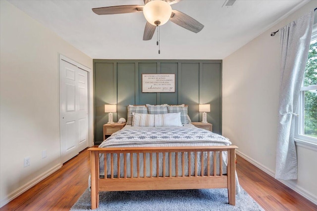 245 Queen Regent Ct, Blue Ridge, VA 24064 - bedroom with wood finished floors and a ceiling fan