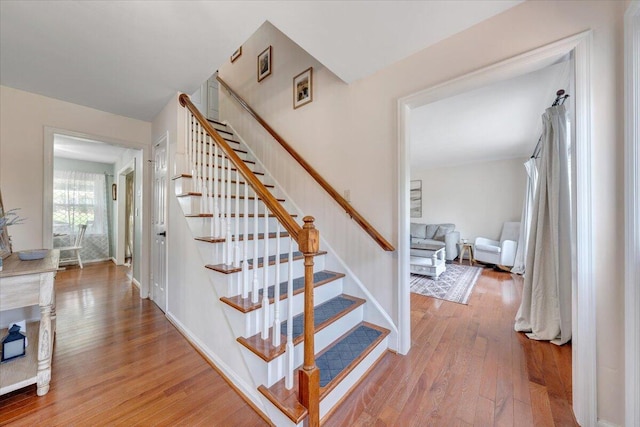 245 Queen Regent Ct, Blue Ridge, VA 24064 - stairs featuring wood finished floors