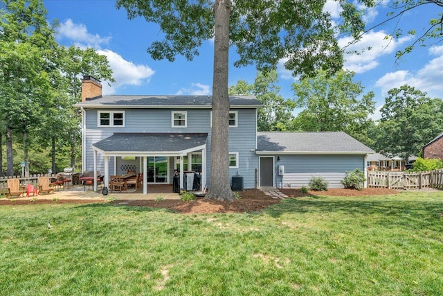 245 Queen Regent Ct, Blue Ridge, VA 24064 - rear view of property with a chimney and a patio