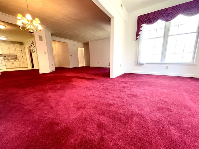 4845 Glen Ivy Ln SW Unit 209, Roanoke, VA 24018 - unfurnished living room featuring a chandelier and dark colored carpet