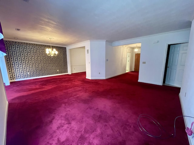 4845 Glen Ivy Ln SW Unit 209, Roanoke, VA 24018 - carpeted spare room with a chandelier and ornamental molding