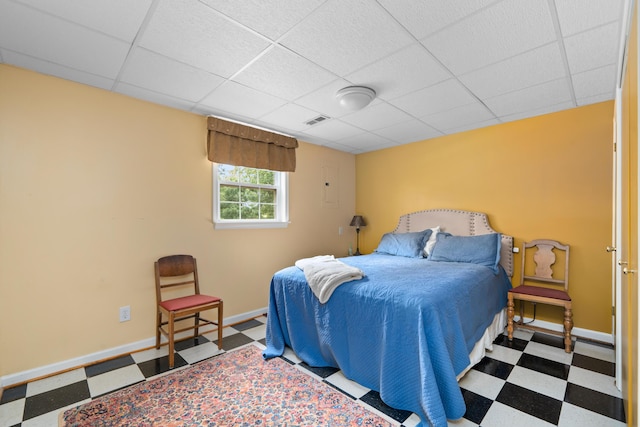 73 Bounty Ct, Roanoke, VA 24019 - bedroom with tile patterned floors, a paneled ceiling, and electric panel