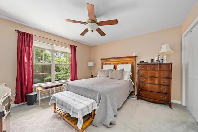 73 Bounty Ct, Roanoke, VA 24019 - bedroom featuring light carpet and ceiling fan