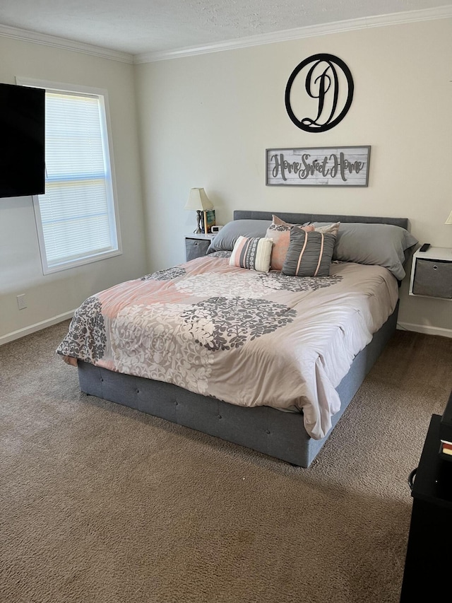 1148 Chapel View Ln, Goodview, VA 24095 - carpeted bedroom featuring ornamental molding and baseboards
