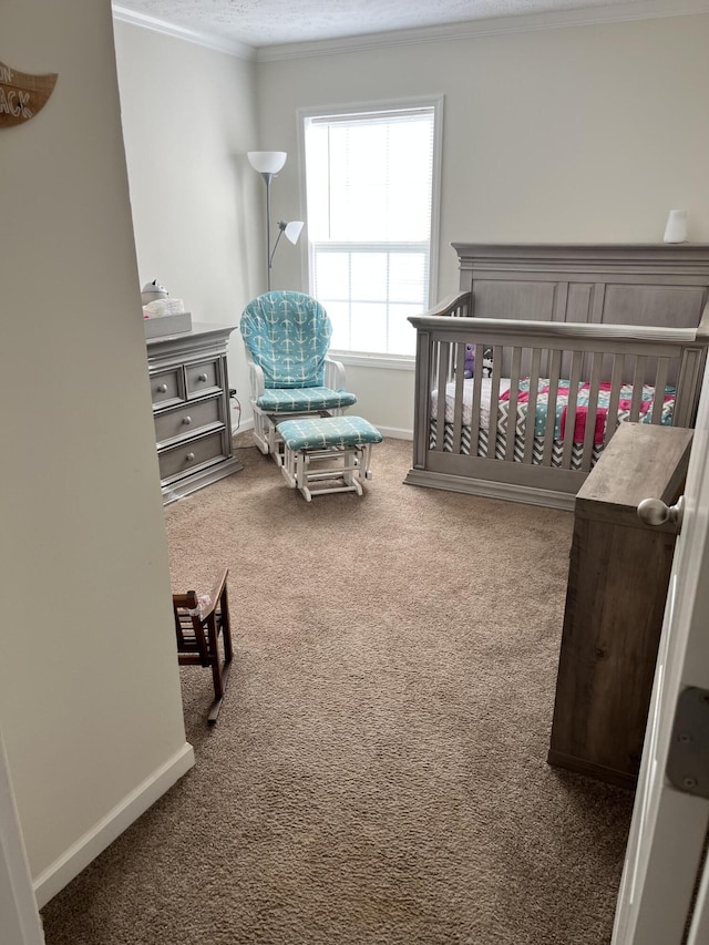 1148 Chapel View Ln, Goodview, VA 24095 - bedroom with crown molding, carpet, and a nursery area