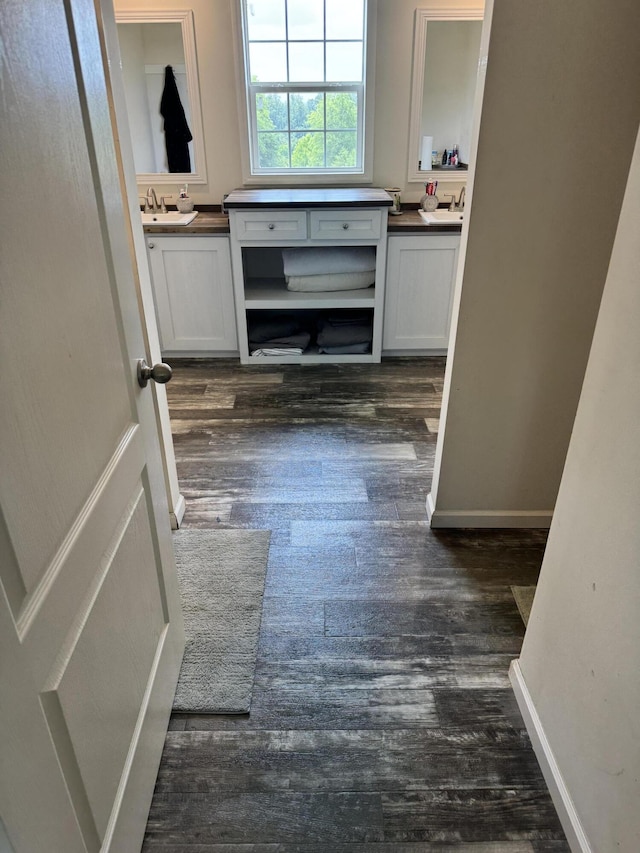 1148 Chapel View Ln, Goodview, VA 24095 - bathroom featuring vanity and wood finished floors