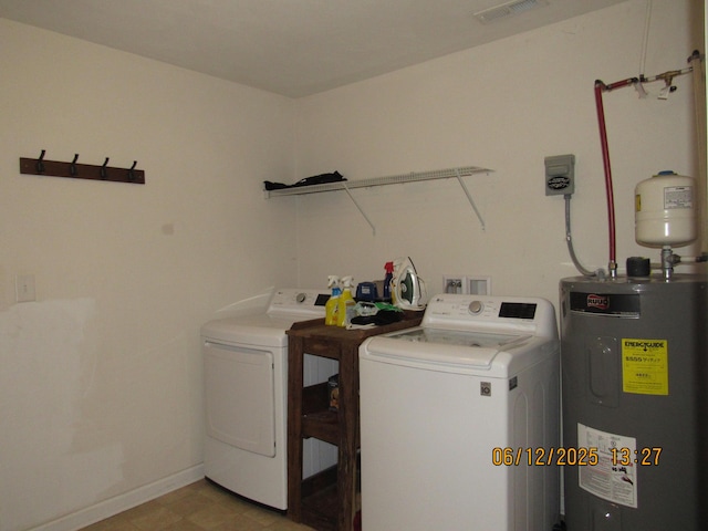5605 Prunty Dr, Salem, VA 24153 - laundry room featuring water heater and washing machine and clothes dryer