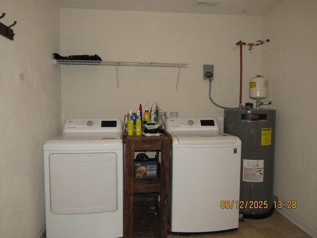 5605 Prunty Dr, Salem, VA 24153 - washroom featuring washer and dryer and water heater