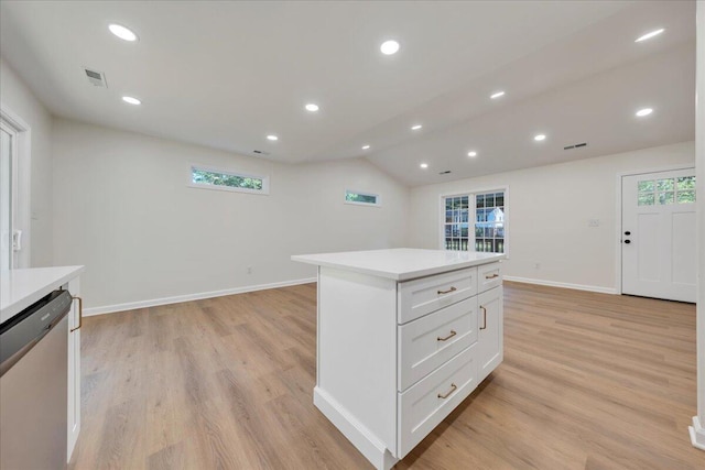 3713 Pinevale Rd, Roanoke, VA 24018 - kitchen with dishwasher, healthy amount of natural light, light countertops, light wood-style flooring, and recessed lighting