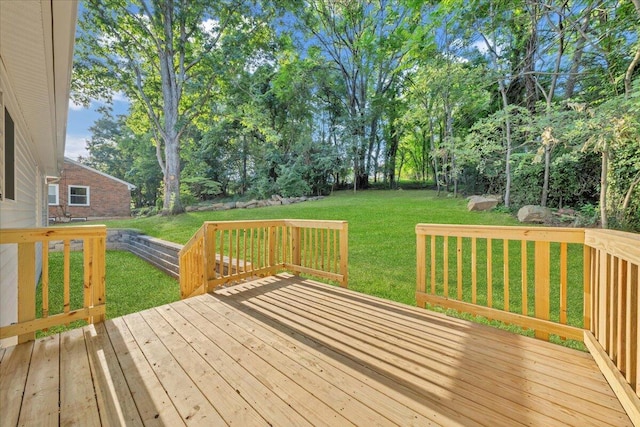 3713 Pinevale Rd, Roanoke, VA 24018 - wooden deck featuring a yard and view of wooded area