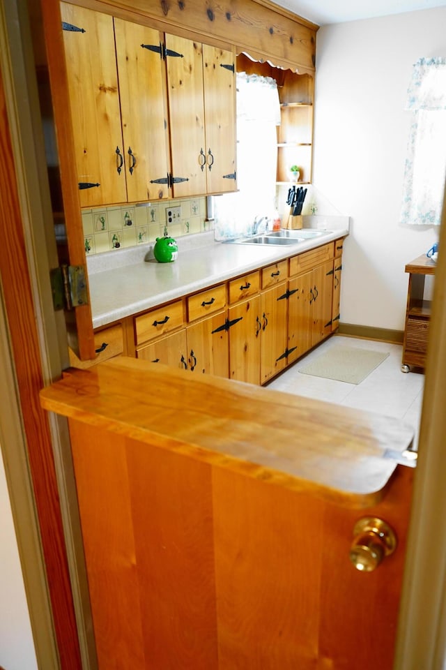 520 S Poplar St, Vinton, VA 24179 - kitchen with open shelves and backsplash