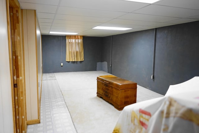 520 S Poplar St, Vinton, VA 24179 - finished below grade area with a drop ceiling and tile patterned floors