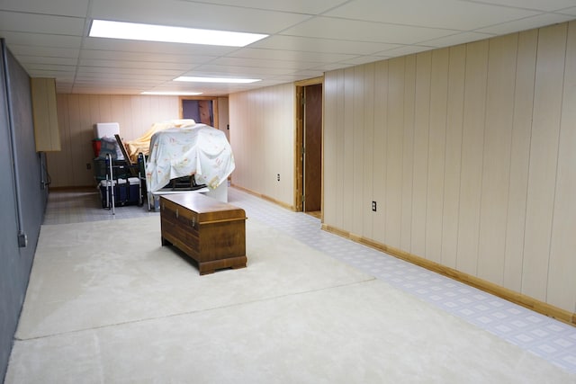 520 S Poplar St, Vinton, VA 24179 - finished below grade area featuring carpet floors and wood walls