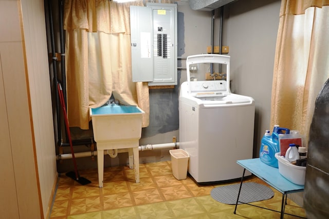 520 S Poplar St, Vinton, VA 24179 - washroom featuring electric panel and washer / dryer