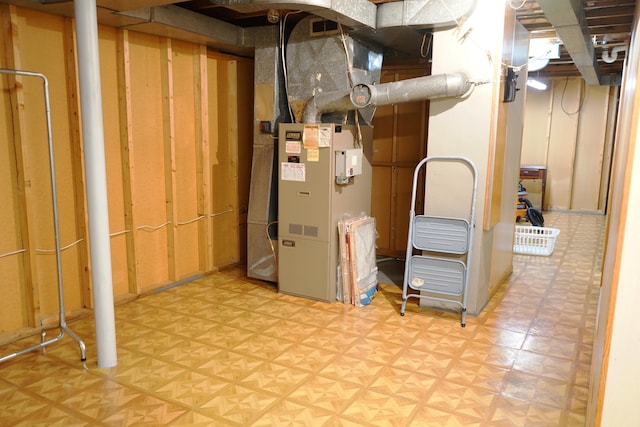 520 S Poplar St, Vinton, VA 24179 - unfinished basement with light floors and heating unit