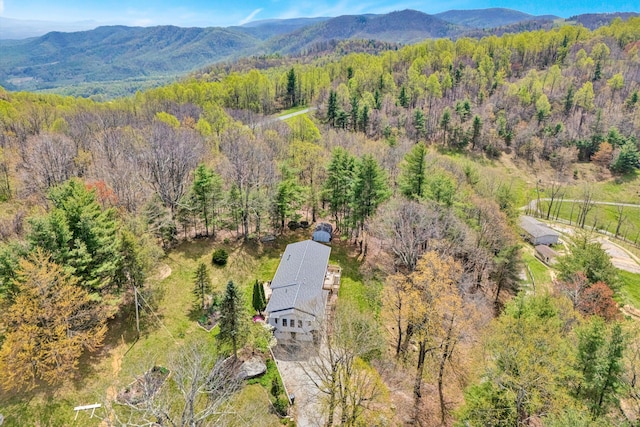 10610 Slings Gap Rd, Bent Mountain, VA 24059 - aerial view of property and surrounding area with a forest and a mountainous background