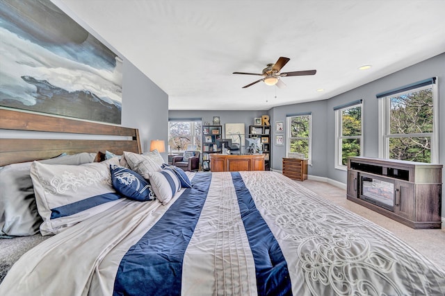 10610 Slings Gap Rd, Bent Mountain, VA 24059 - bedroom featuring carpet flooring, ceiling fan, and recessed lighting