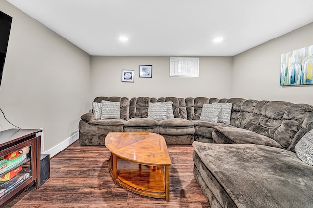 10610 Slings Gap Rd, Bent Mountain, VA 24059 - living room featuring dark wood-style floors and recessed lighting