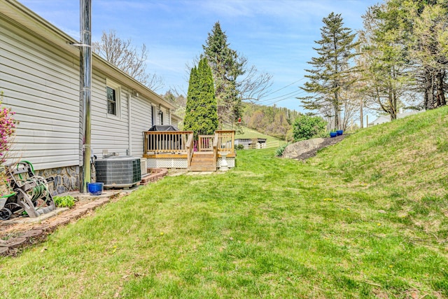 10610 Slings Gap Rd, Bent Mountain, VA 24059 - view of green lawn with a deck