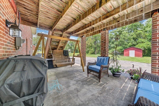 3203 Bradshaw Rd, Salem, VA 24153 - view of patio with area for grilling and an outdoor structure