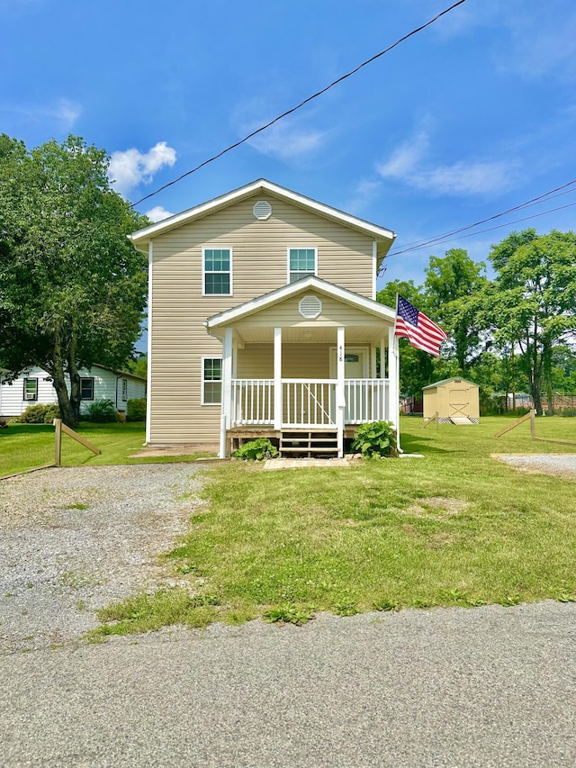 418 Marshall Ave, New Castle, VA 24127 - traditional-style home with covered porch and a front yard
