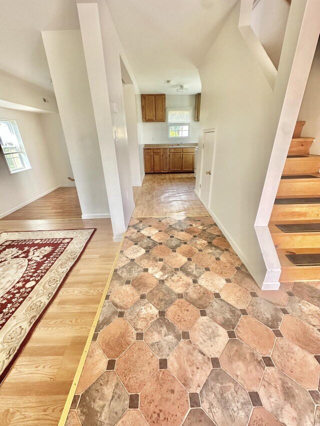 418 Marshall Ave, New Castle, VA 24127 - entrance foyer with stairs and baseboards