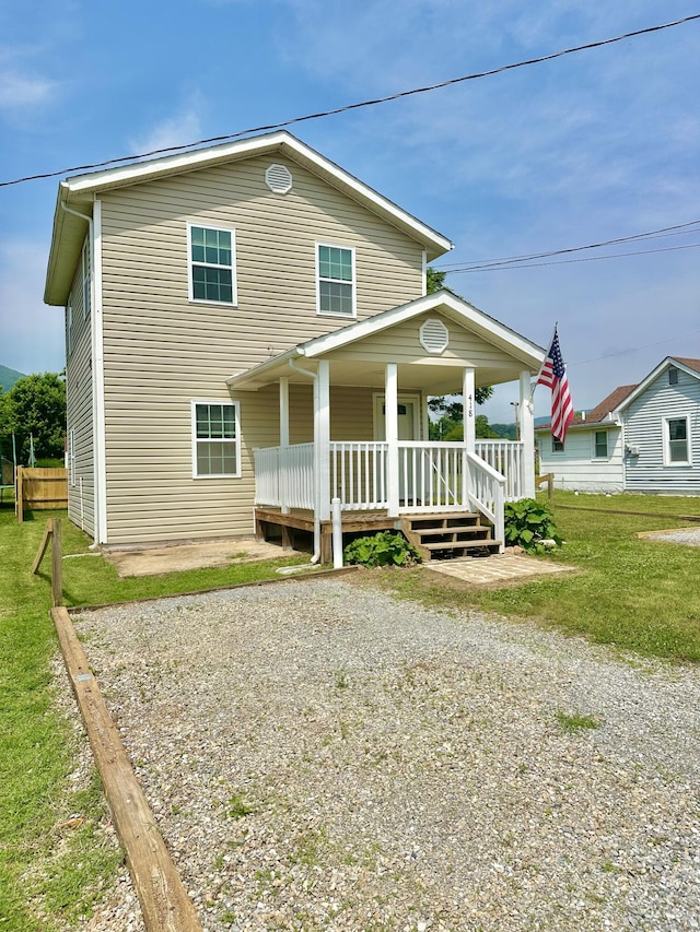 418 Marshall Ave, New Castle, VA 24127 - view of front of property with a porch and a front yard