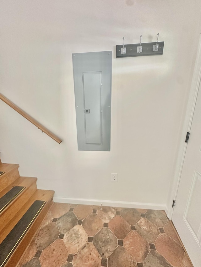 418 Marshall Ave, New Castle, VA 24127 - stairway with electric panel and baseboards