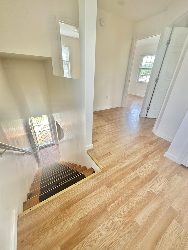 418 Marshall Ave, New Castle, VA 24127 - stairway with wood finished floors and baseboards