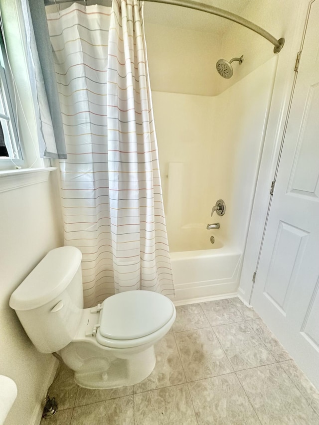418 Marshall Ave, New Castle, VA 24127 - full bath featuring shower / bath combo with shower curtain and tile patterned floors
