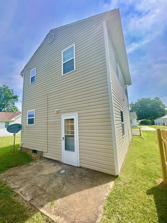 418 Marshall Ave, New Castle, VA 24127 - rear view of house featuring a patio area, a yard, and crawl space