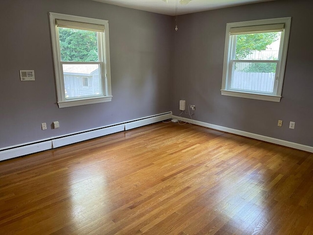 3210 Orchard Hill Rd SW, Roanoke, VA 24018 - spare room with a baseboard heating unit, healthy amount of natural light, and light wood finished floors