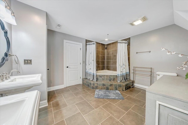 223 Moonriver Ln, Moneta, VA 24121 - full bathroom with tile patterned flooring and tiled shower / bath combo