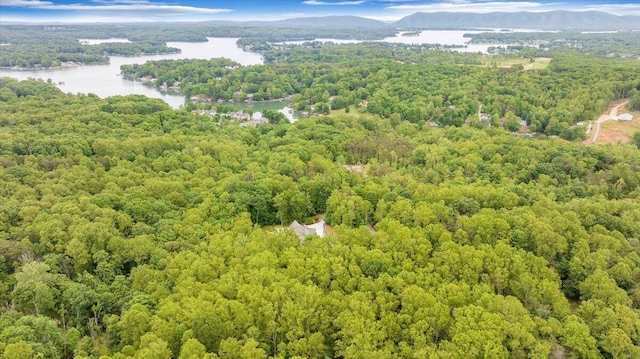 223 Moonriver Ln, Moneta, VA 24121 - drone / aerial view of a heavily wooded area and a water and mountain view